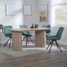 Charlton Fluted Oak Dining Set - Messina Fabric Swivel Dining Chair