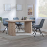 Charlton Fluted Oak Dining Set - Messina Fabric Swivel Dining Chair
