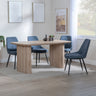 Charlton Fluted Oak Dining Set - Rovereto Fabric Dining Chair