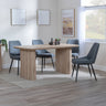 Charlton Fluted Oak Dining Set - Rovereto Fabric Dining Chair