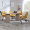 Charlton Fluted Oak Dining Set - Rovereto Fabric Dining Chair