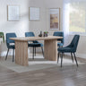 Charlton Fluted Oak Dining Set - Stansbury Fabric Dining Chair