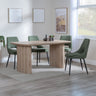 Charlton Fluted Oak Dining Set - Stansbury Fabric Dining Chair
