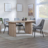 Charlton Fluted Oak Dining Set - Stansbury Fabric Dining Chair