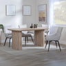 Charlton Fluted Oak Dining Set - Torres Fabric Swivel Dining Chair