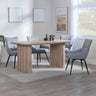 Charlton Fluted Oak Dining Set - Torres Fabric Swivel Dining Chair