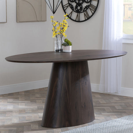 Chiswick Oak 6 Seater Oval Dining Table with Pedestal Base