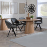 Chiswick Oak Oval Dining Set - Burano Velvet Fabric Swivel Dining Chair