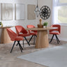 Chiswick Oak Oval Dining Set - Burano Velvet Fabric Swivel Dining Chair
