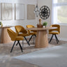 Chiswick Oak Oval Dining Set - Burano Velvet Fabric Swivel Dining Chair