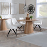 Chiswick Oak Oval Dining Set - Diana Velvet Fabric Swivel Dining Chair