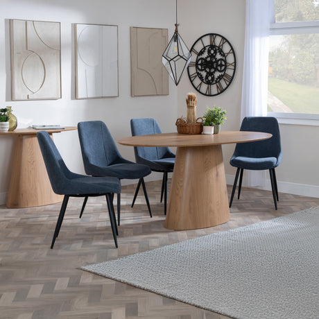 Chiswick Oak Oval Dining Set - Rovereto Fabric Dining Chair