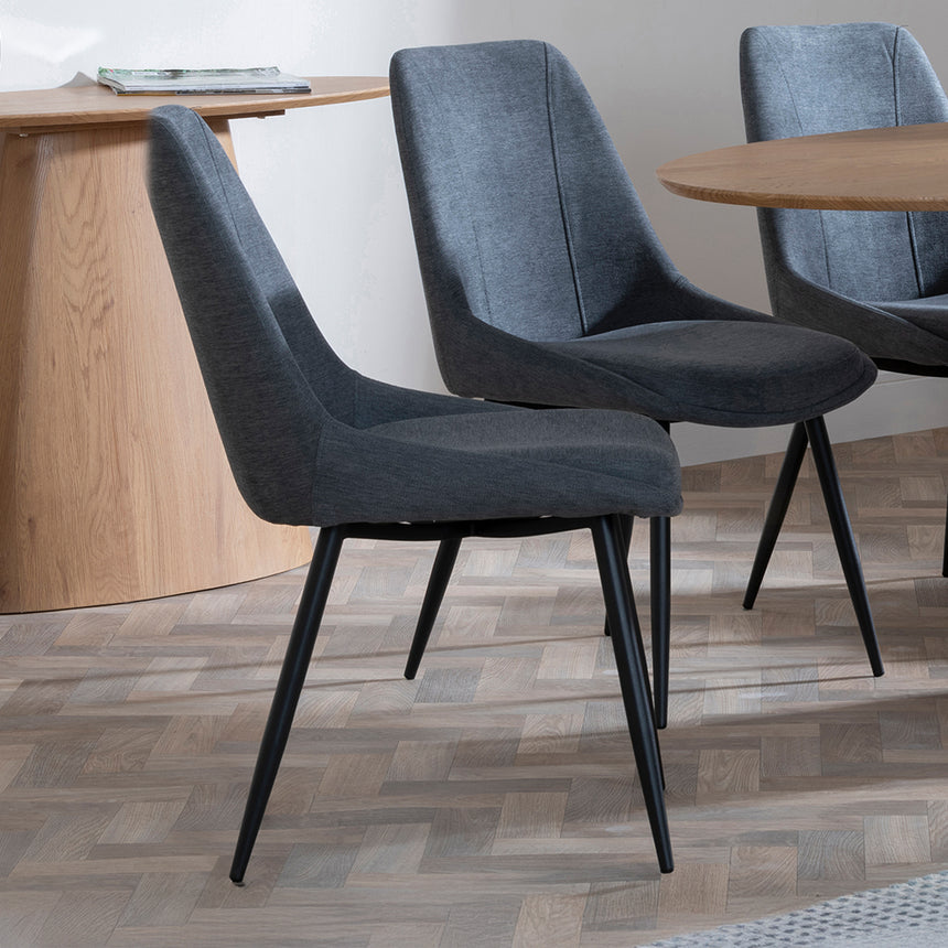 Chiswick Oak Oval Dining Set - Rovereto Fabric Dining Chair