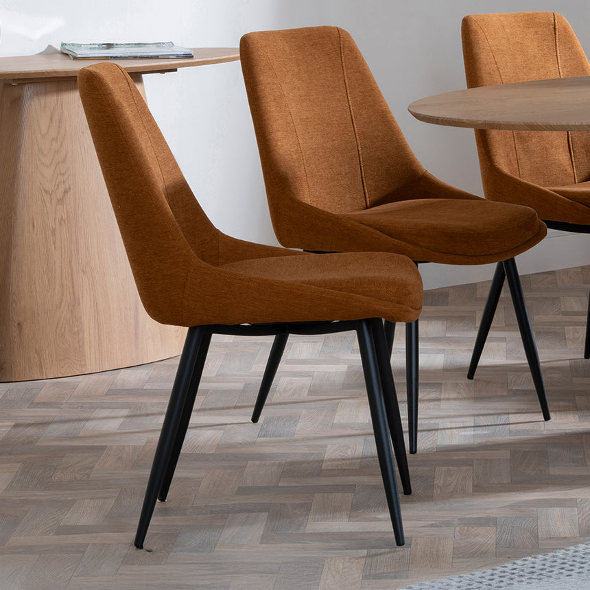 Chiswick Oak Oval Dining Set - Rovereto Fabric Dining Chair