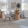Chiswick Oak Oval Dining Set - Torres Fabric Swivel Dining Chair
