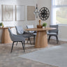 Chiswick Oak Oval Dining Set - Torres Fabric Swivel Dining Chair