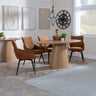Chiswick Oak Oval Dining Set - Torres Fabric Swivel Dining Chair