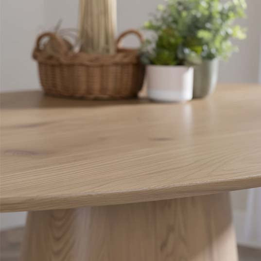 Chiswick Walnut 6 Seater Oval Dining Table with Pedestal Base - 180cm