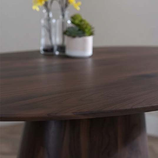 Chiswick Walnut 6 Seater Oval Dining Table with Pedestal Base - 180cm