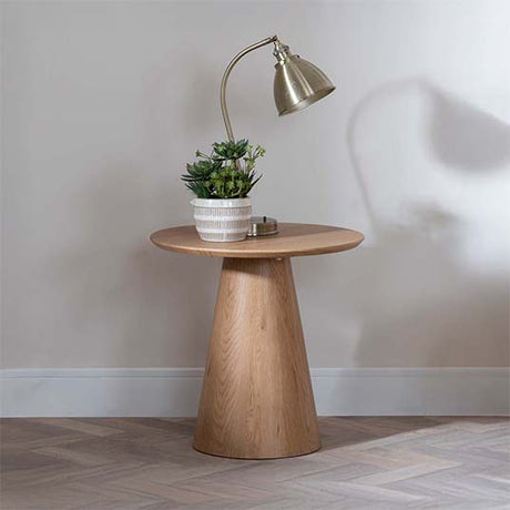 Chiswick Walnut Round End Table with Pedestal Base