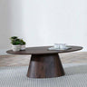 Chiswick Oak Oval Coffee Table with Pedestal Base