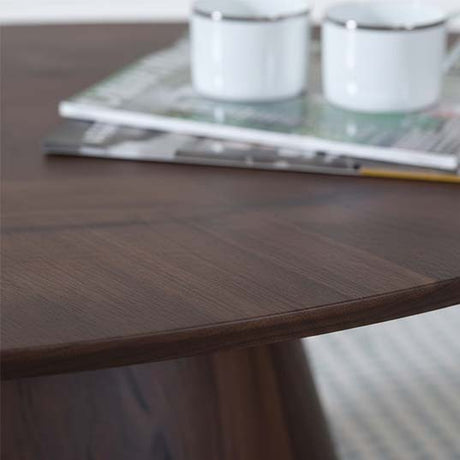 Chiswick Walnut Oval Coffee Table with Pedestal Base