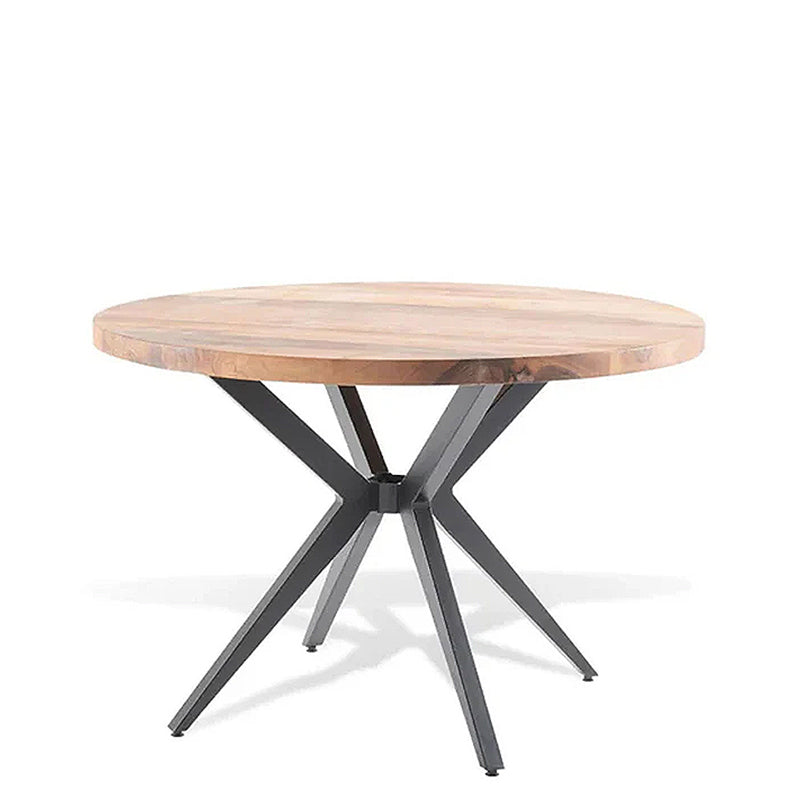 Clearance - Jesi 4 Seater Industrial Acacia Wood Round Dining Table