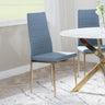 Clearance - Lido Dining Chair in Blue Colour Fabric with Gold Legs-3