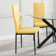 Clearance - Lido Dining Chair in Yellow Colour Fabric with Black Legs