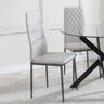 Clearance - Metro Dining Chairs in Beige Colour Leather and Black Metal Legs
