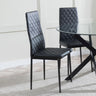 Clearance - Metro Dining Chairs in Black Colour Leather and Black Metal Legs-2