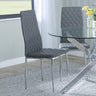 Clearance - Metro Dining Chairs in Grey Colour Leather and Chrome Metal Legs-2