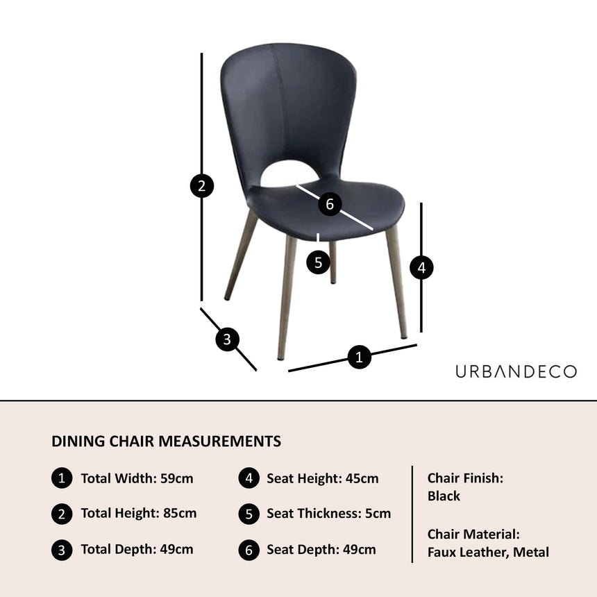 Set of 2 Alto Faux Leather Dining Chair