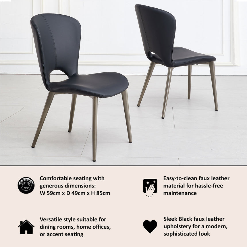 Set of 2 Alto Faux Leather Dining Chair
