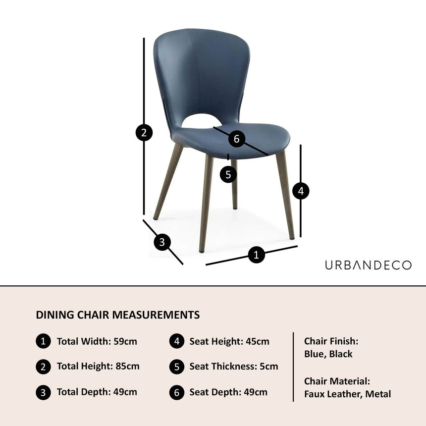 Set of 2 Alto Faux Leather Dining Chair