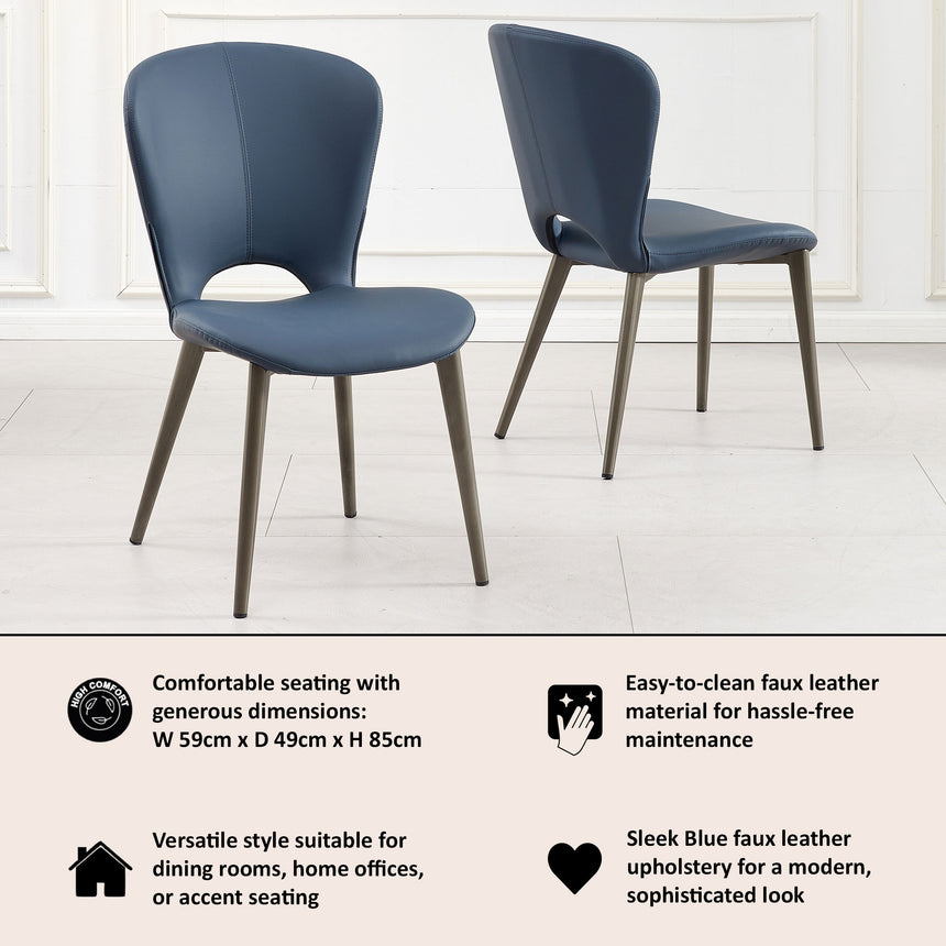 Set of 2 Alto Faux Leather Dining Chair