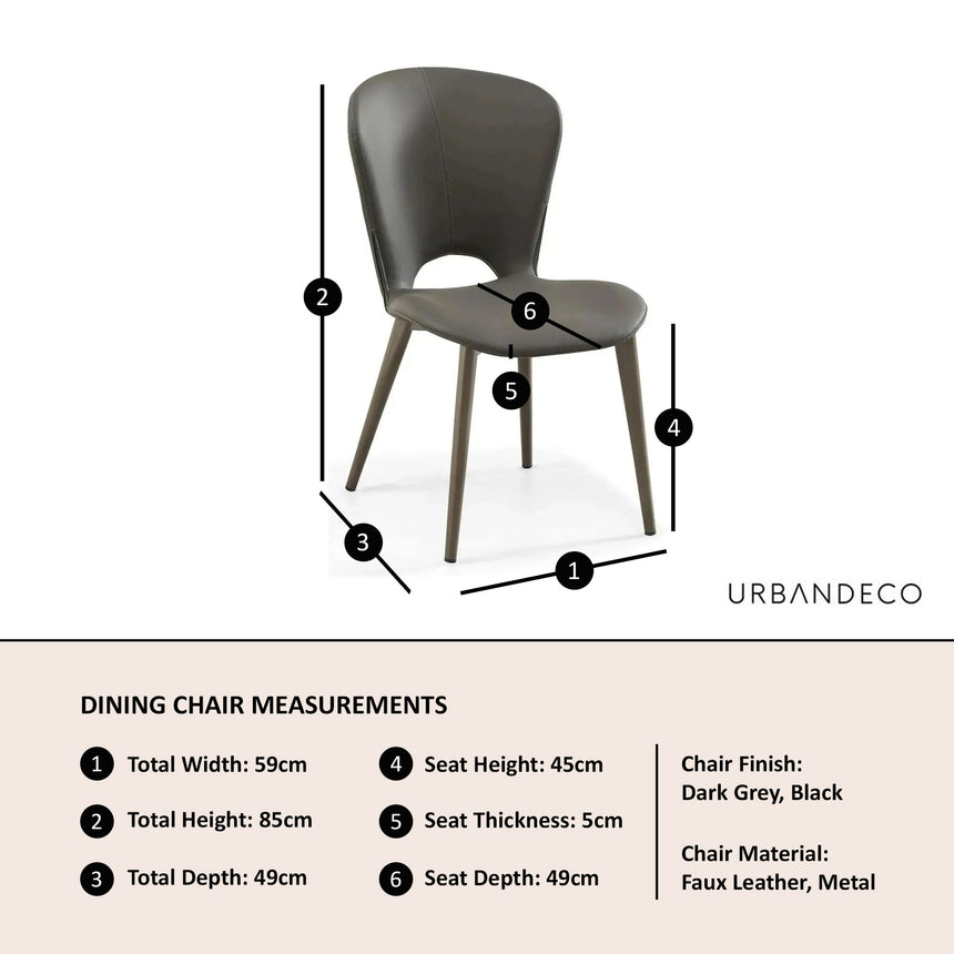Set of 2 Alto Faux Leather Dining Chair