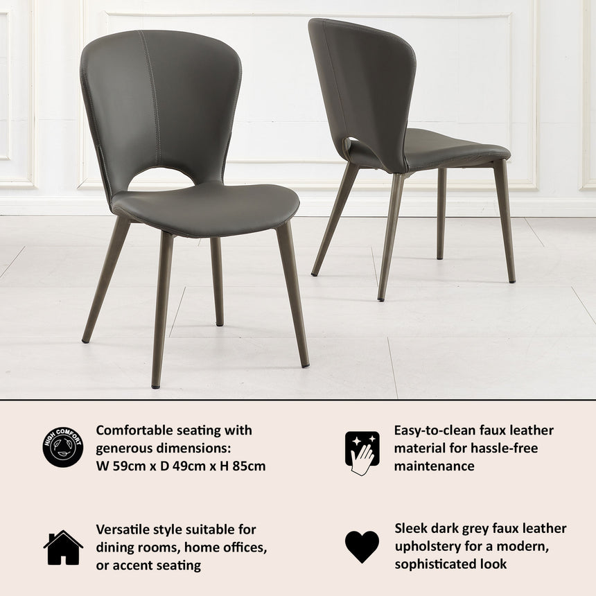 Set of 2 Alto Faux Leather Dining Chair