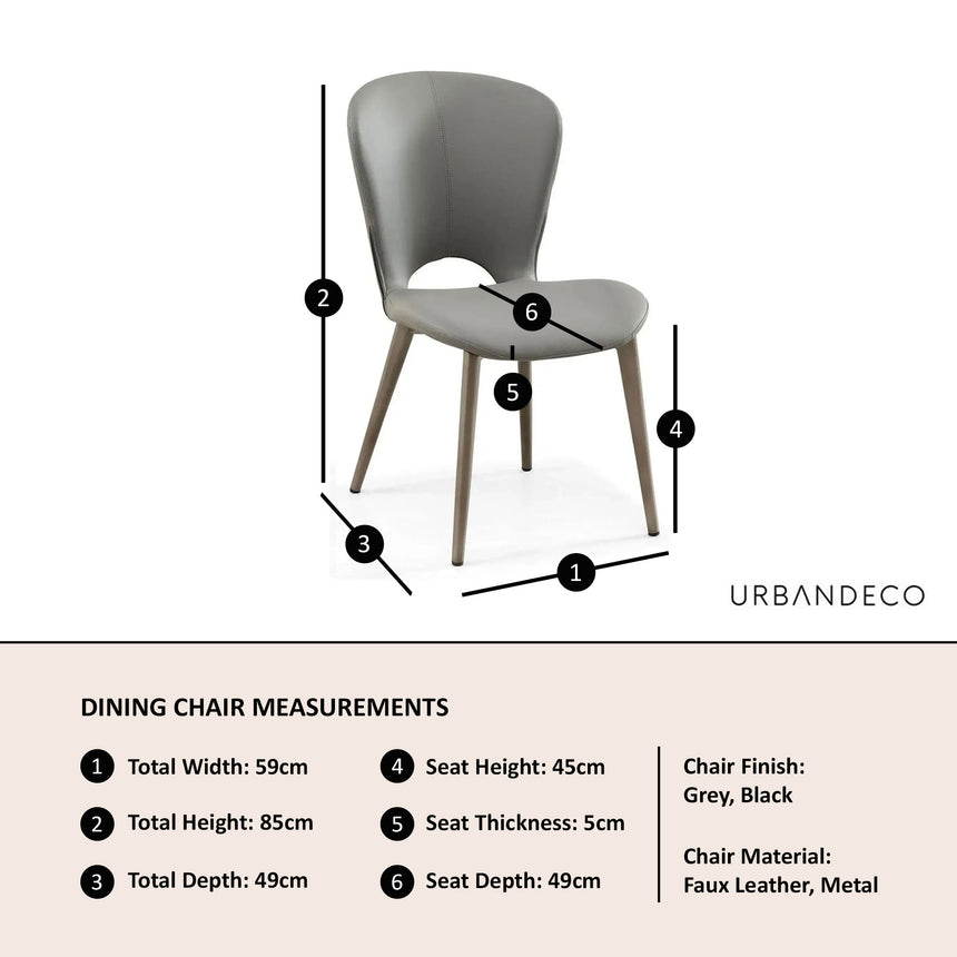 Set of 2 Alto Faux Leather Dining Chair