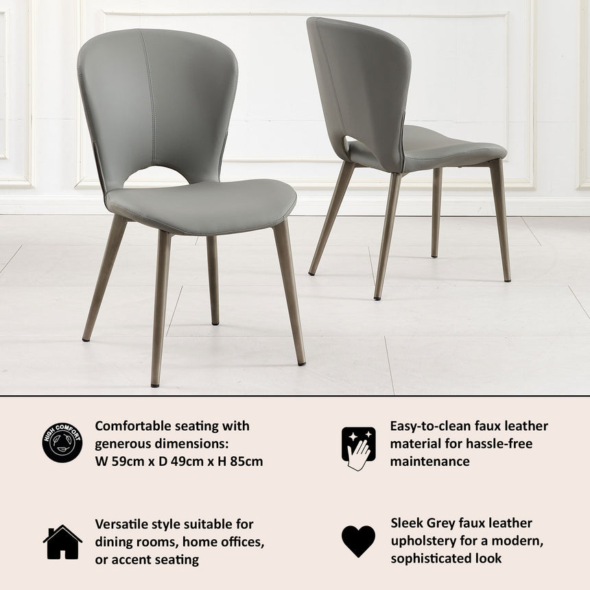 Set of 2 Alto Faux Leather Dining Chair