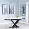 Comiso Ceramic Extending Dining Table with Black Cross Base - 140cm-200cm