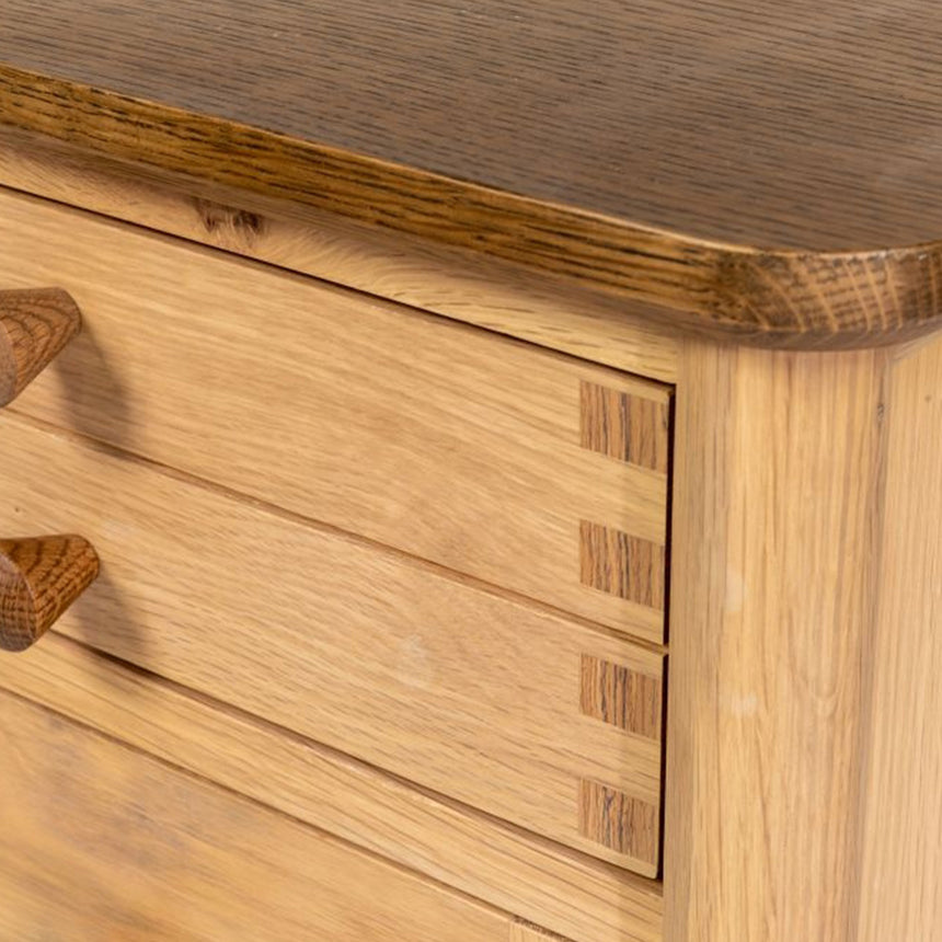 Connecticut Natural Oak 3 Drawer Bedside Cabinet