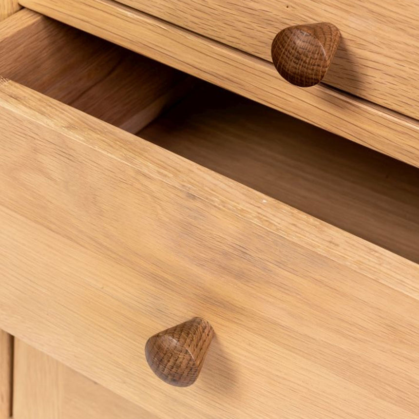 Connecticut Natural Oak 3 Drawer Bedside Cabinet