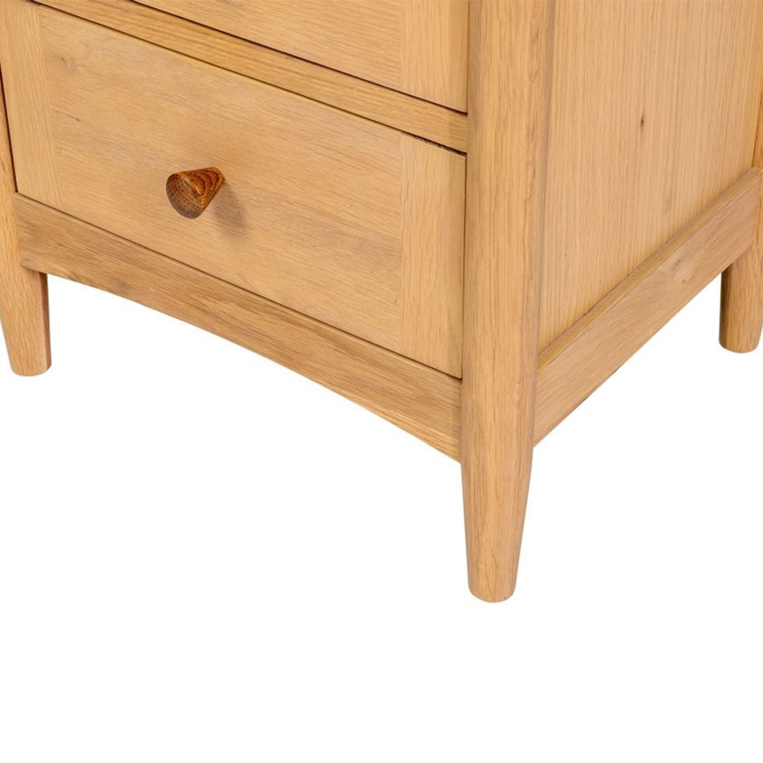Connecticut Natural Oak 3 Drawer Bedside Cabinet