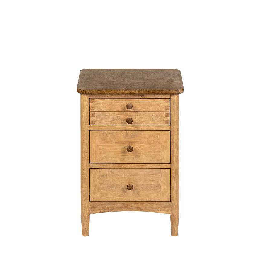 Connecticut Natural Oak 3 Drawer Bedside Cabinet