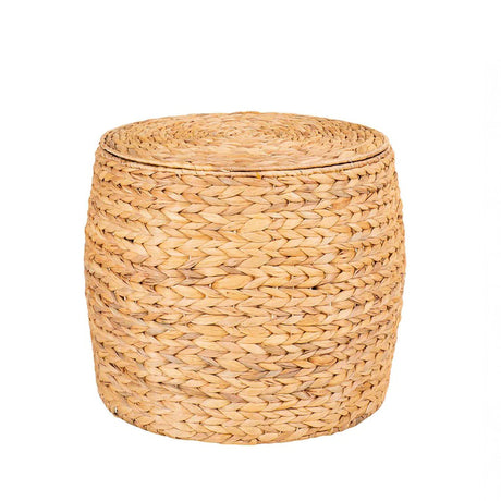 Delia Natural Waterhyacinth Storage Round Side Table