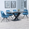 Diana Black Ceramic Swivel Top Extending Dining Set - Diana Velvet Fabric Swivel Dining Chair