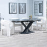 Diana Black Ceramic Swivel Top Extending Dining Set - Killen Boucle Fabric Dining Chair