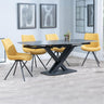 Diana Black Ceramic Swivel Top Extending Dining Set - Messina Fabric Swivel Dining Chair