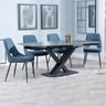 Diana Black Ceramic Swivel Top Extending Dining Set - Stansbury Fabric Dining Chair